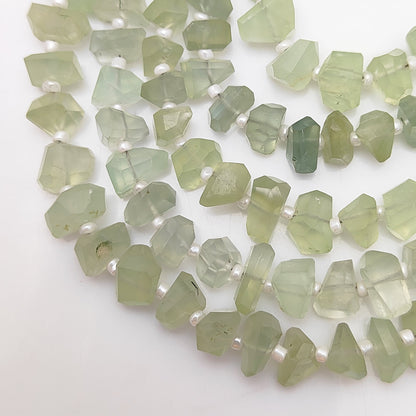 Raw Prehnite Nugget Beads – Irregular Shapes for DIY Designs