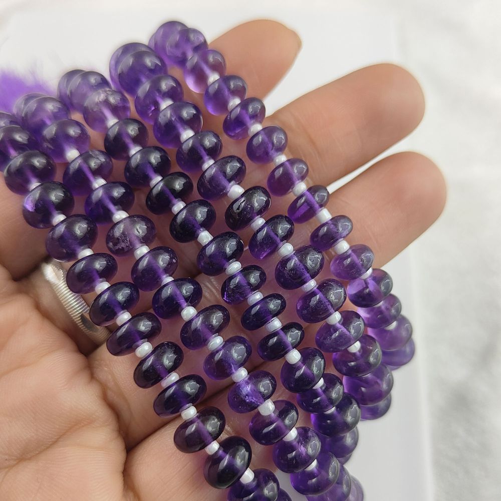 AAA-Grade Amethyst Rondelle Beads for Jewelry Making