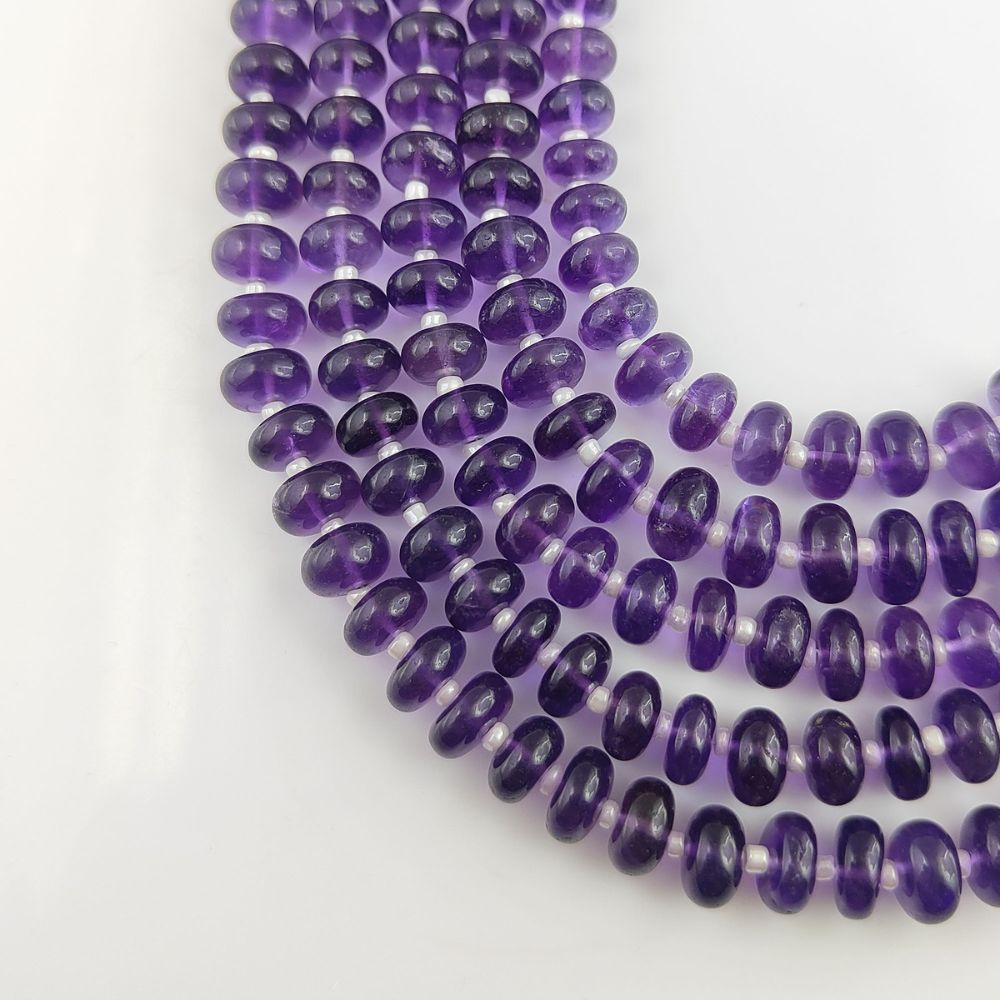 Natural Purple Amethyst Shape High-Quality Gemstone Rondelle Beads