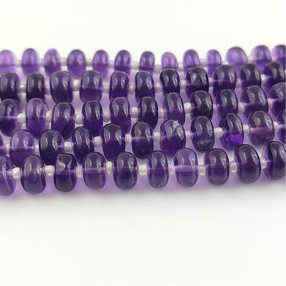 Natural Purple Amethyst Shape High-Quality Gemstone Rondelle Beads