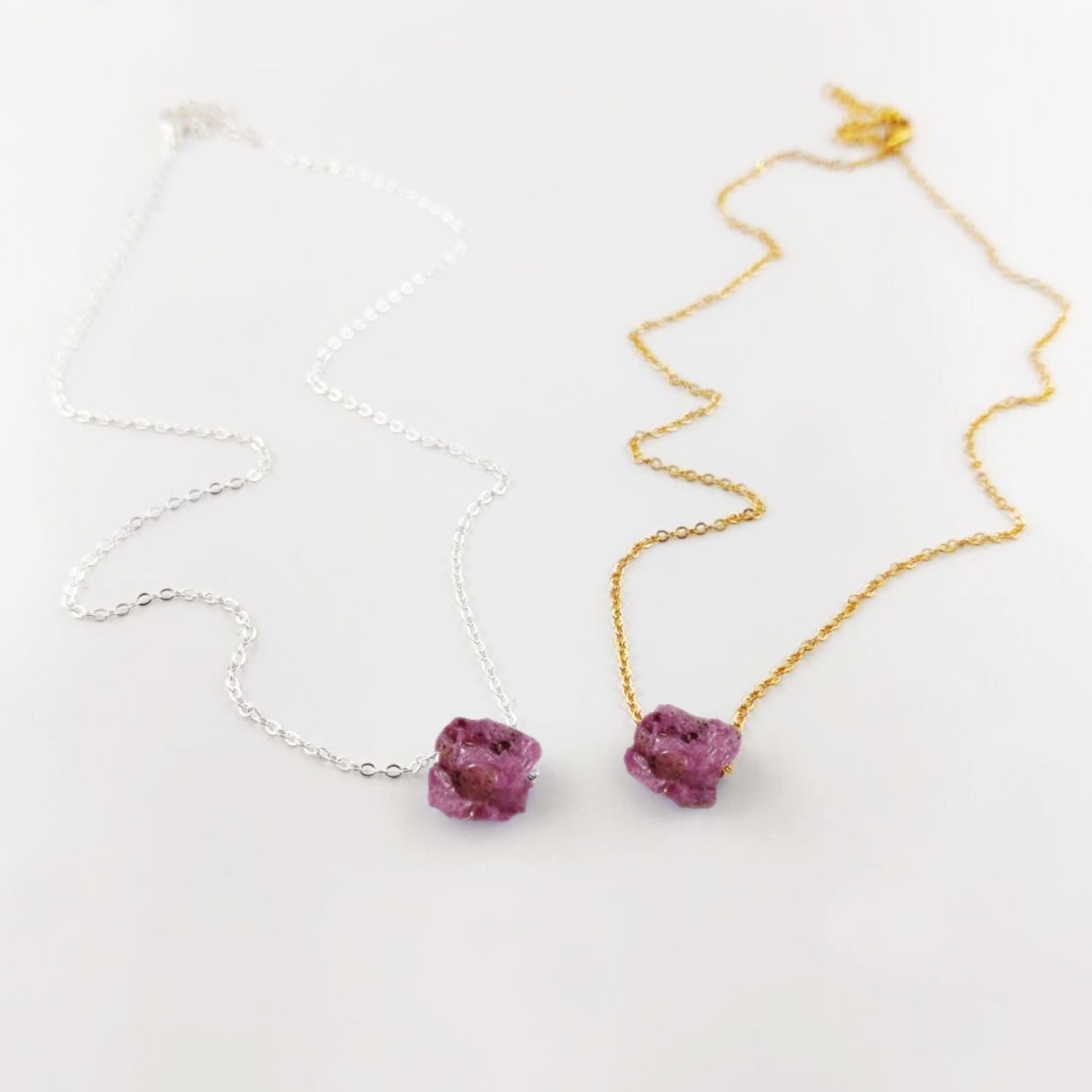 Handmade Ruby Crystal Necklace – Bold Red Gemstone Pendant