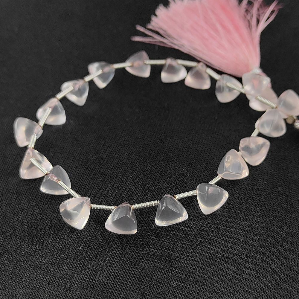 Smooth trillion rose quartz drops for DIY jewelry