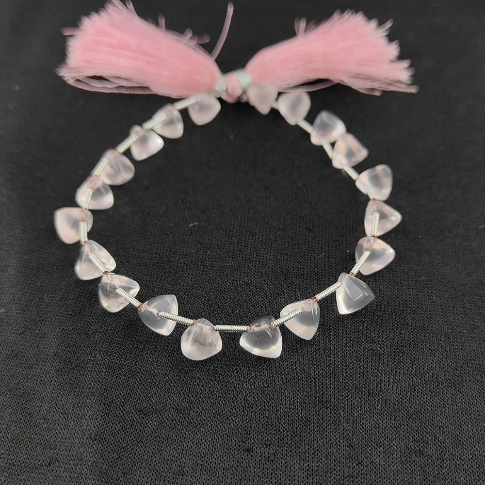 Polished rose quartz briolette beads for handmade designs
