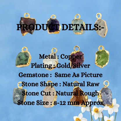 Natural Aquamarine Pendant March Birthstone with Silver Electroplated Edge for Boho & Healing Jewelry- Selling Per Piece