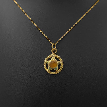 November Birthstone Raw Citrine Necklace Minimalist Gold Plated Star Pendant for Gift