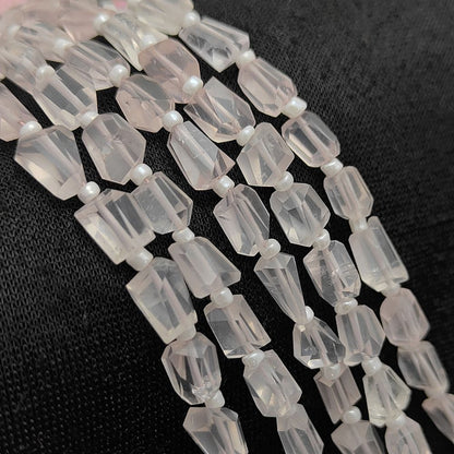 October Birthstone Genuine Rose Quartz Gemstone Beads Unique 5-12mm Nugget Shape Beads For Handmade Jewelry
