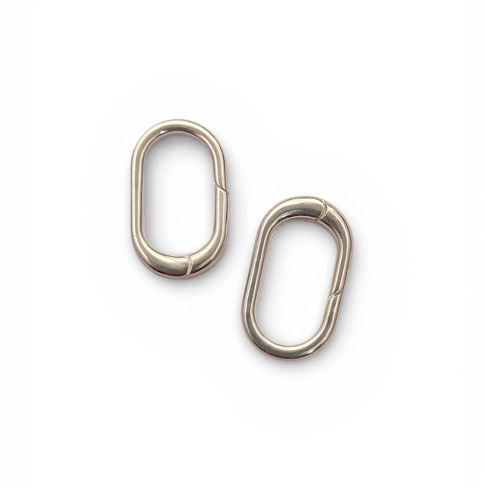 Oval Spring Carabiner Clasp Gold Silver Finish, Minimalist Jewelry Connector for Necklace & Bracelet
