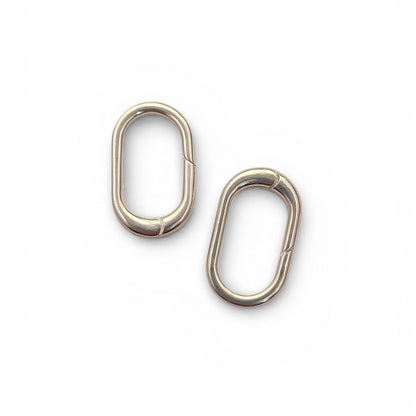 Oval Spring Carabiner Clasp Gold Silver Finish, Minimalist Jewelry Connector for Necklace & Bracelet