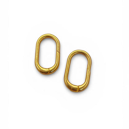 Oval Spring Carabiner Clasp Gold Silver Finish, Minimalist Jewelry Connector for Necklace & Bracelet