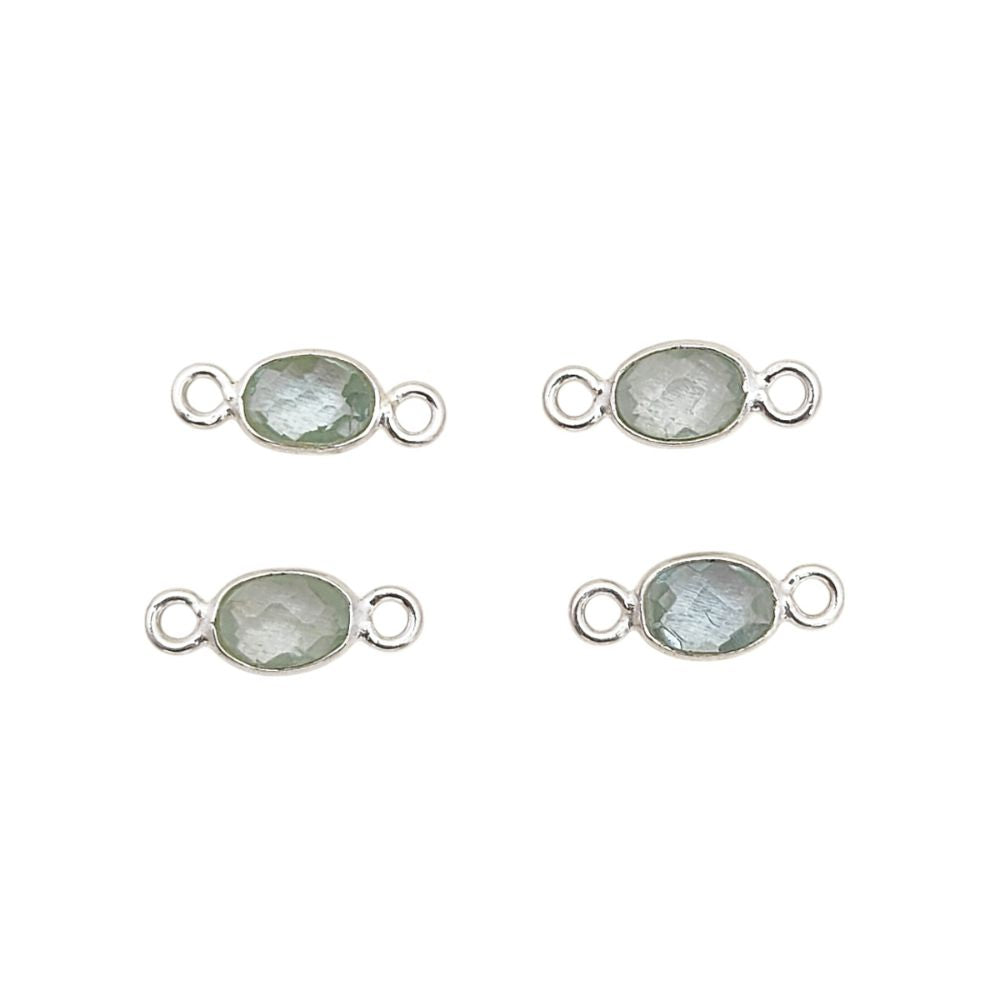 All Birthstone Gemstone Connector Charms in 925 Sterling Silver