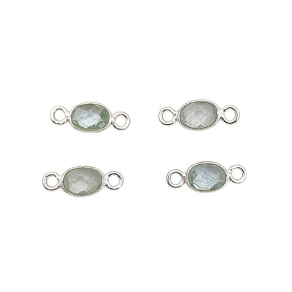 All Birthstone Gemstone Connector Charms in 925 Sterling Silver