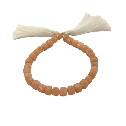 Peach Moonstone Gemstone Beads Natural, Soft Peach Jewelry Making Supplies for Bracelets & Necklaces – Selling Per Strand