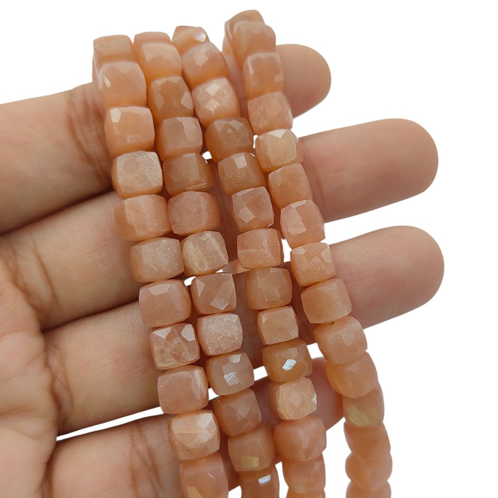 Peach Moonstone Gemstone Beads Natural, Soft Peach Jewelry Making Supplies for Bracelets & Necklaces – Selling Per Strand