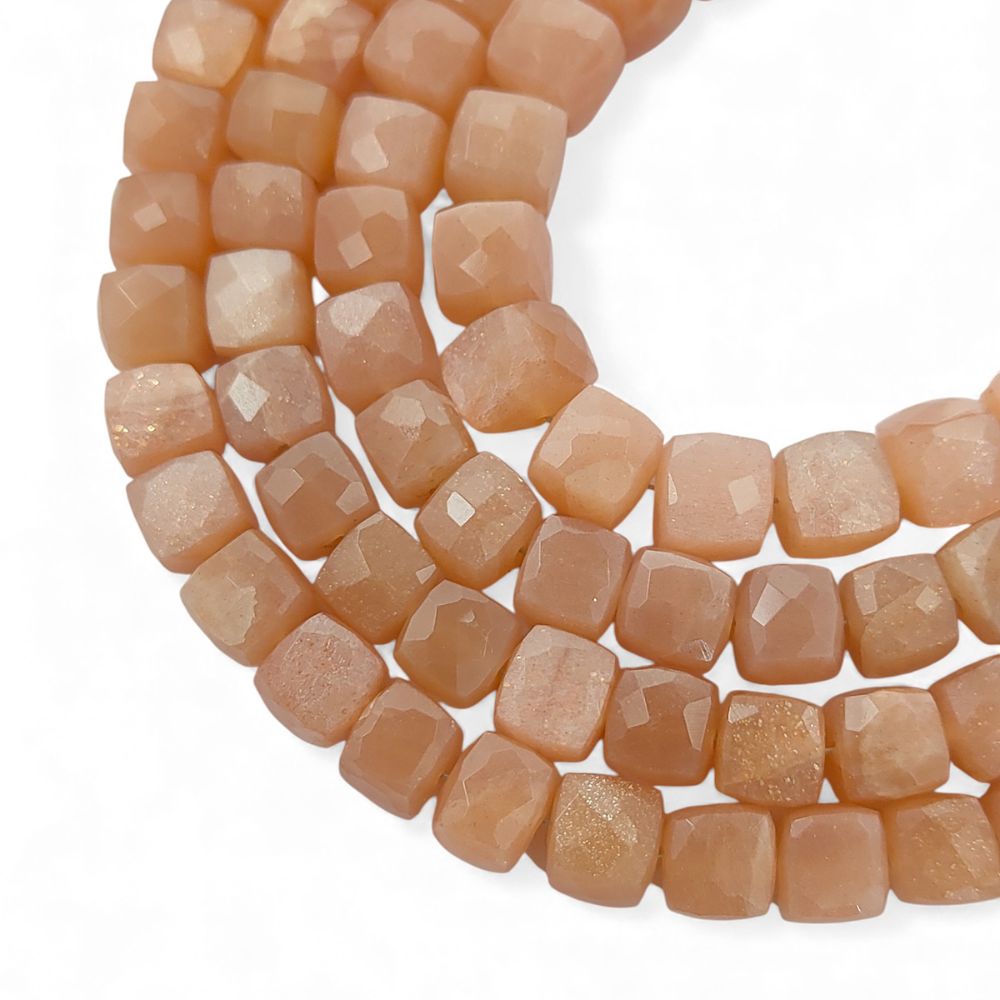 Peach Moonstone Gemstone Beads Natural, Soft Peach Jewelry Making Supplies for Bracelets & Necklaces – Selling Per Strand