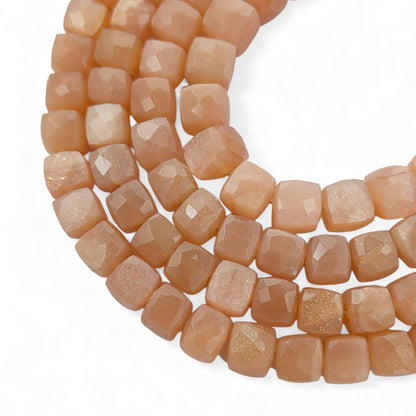Peach Moonstone Gemstone Beads Natural, Soft Peach Jewelry Making Supplies for Bracelets & Necklaces – Selling Per Strand