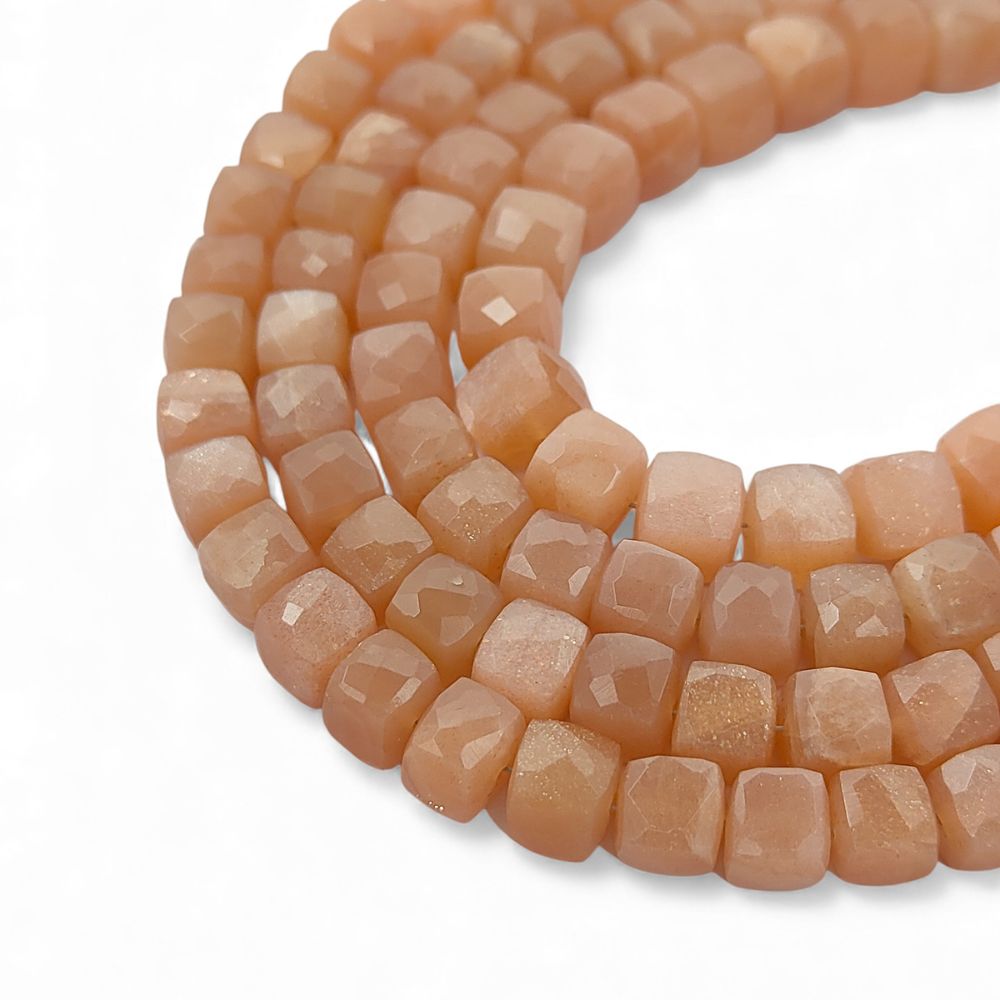 Peach Moonstone Gemstone Beads Natural, Soft Peach Jewelry Making Supplies for Bracelets & Necklaces – Selling Per Strand