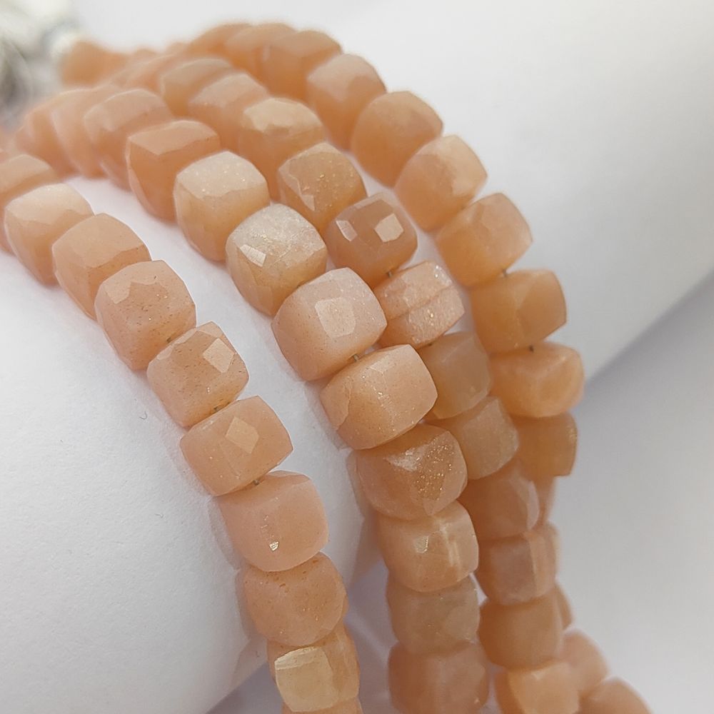 Peach Moonstone Gemstone Beads Natural, Soft Peach Jewelry Making Supplies for Bracelets & Necklaces – Selling Per Strand