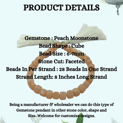Peach Moonstone Gemstone Beads Natural, Soft Peach Jewelry Making Supplies for Bracelets & Necklaces – Selling Per Strand