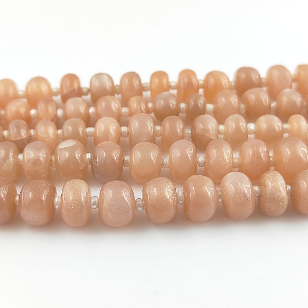 Peach Moonstone Rondelle Beads High-Quality Gemstones