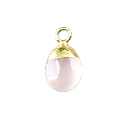Pink Chalcedony Crystal Spike Pendant for Jewelry Making Natural 8–10mm Gemstone Charm with Gold or Silver Cap