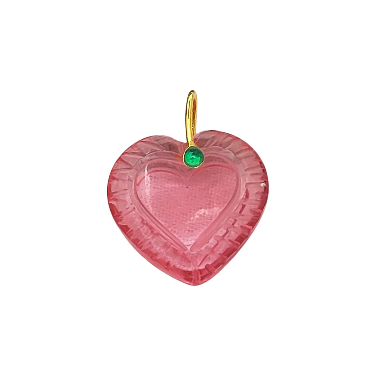 Pink Tourmaline Quartz Heart Charm Pendant with 925 Sterling Silver Bail Necklace & Jewelry Projects- Selling Per Piece
