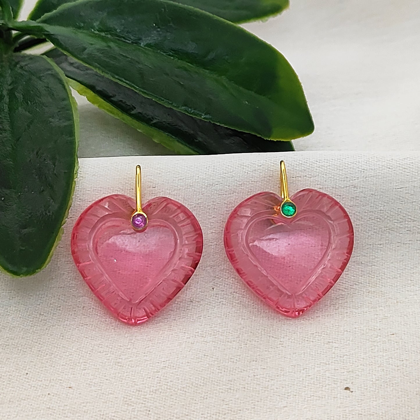 Pink Tourmaline Quartz Heart Charm Pendant with 925 Sterling Silver Bail Necklace & Jewelry Projects- Selling Per Piece