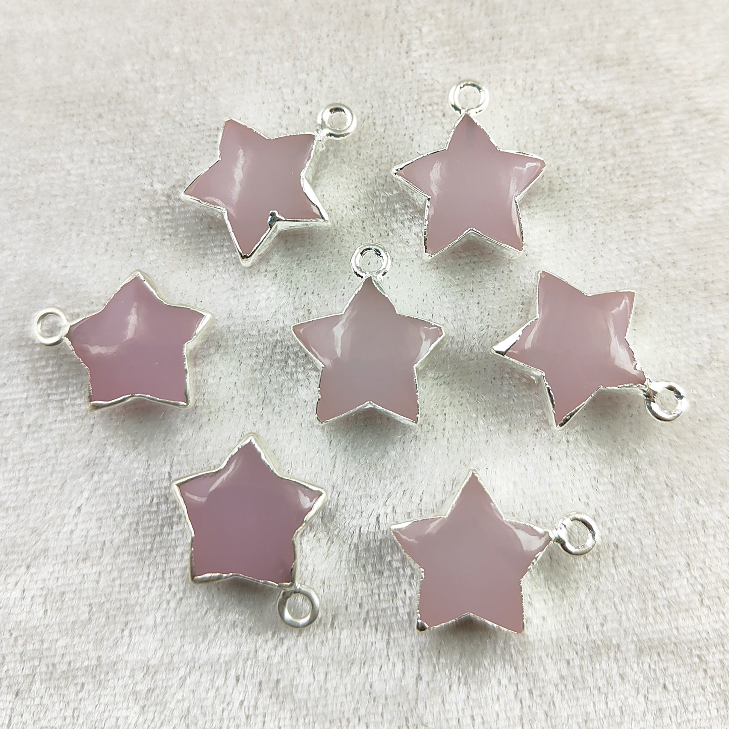 Elegant Gold Electroplated Pink Chalcedony Star Pendant - Minimalist Jewel