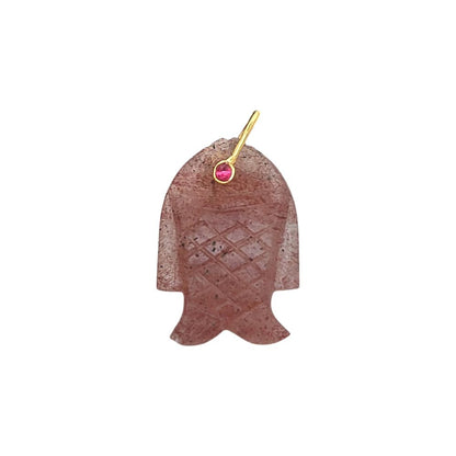 Multi Color Gemstone Fish Pendant Hand Carved Crystal Charm with Gold Plated 925 Sterling Silver Bail for Necklace Making