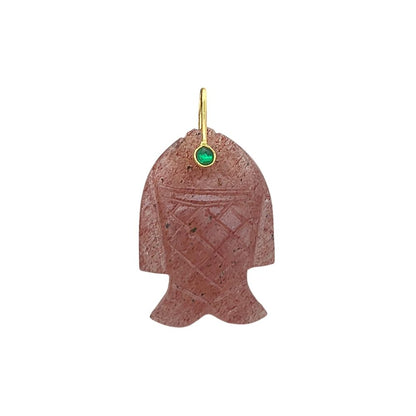 Multi Color Gemstone Fish Pendant Hand Carved Crystal Charm with Gold Plated 925 Sterling Silver Bail for Necklace Making