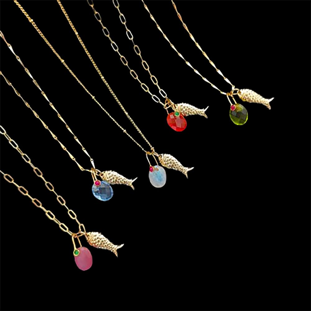 Pisces Lucky Fish Necklace, 18K Gold Plated Oval Charm Pendant, Ocean Inspired Summer Jewelry