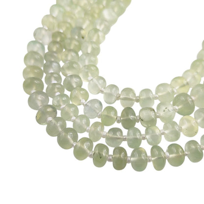Prehnite Rondelle Beads – Soft Green & Unique Beauty