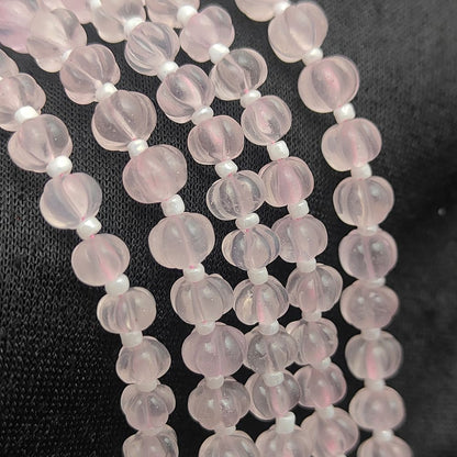Rose Quartz Pumpkin Beads – Stunning Pink Gemstones for Crafting Handmade Jewelry