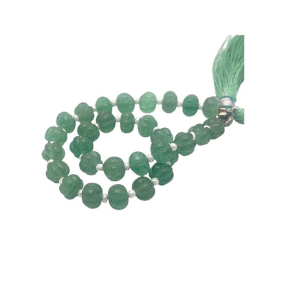 Pumpkin Cut Green Strawberry Quartz Beads Unique Green Gemstones for DIY Jewelry Projects