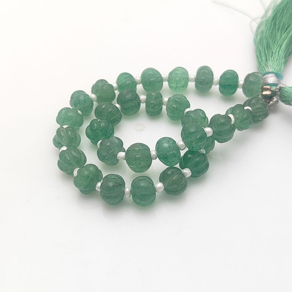 DIY Jewelry Makers – Pumpkin Cut Green Strawberry Quartz Beads for Stunning Designs