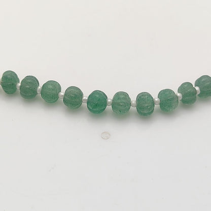 Green Strawberry Quartz Pumpkin Cut Beads – Ideal for DIY Jewelry, Necklaces & More