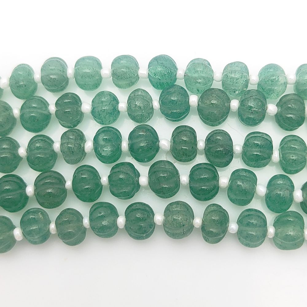 Pumpkin Cut Green Strawberry Quartz Beads – Ideal for Custom DIY Jewelry Designs