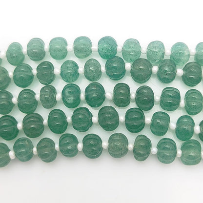 Pumpkin Cut Green Strawberry Quartz Beads – Ideal for Custom DIY Jewelry Designs