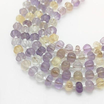 Carved Ametrine Pumpkin Beads – Perfect for Professional Jewelry Designers