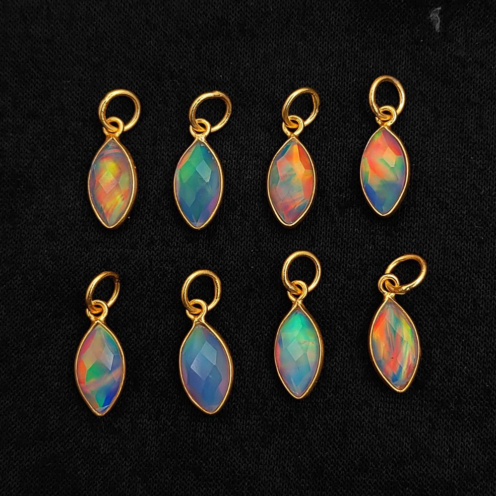 Synthetic opal marquise gemstone pendant for handmade earrings and necklaces