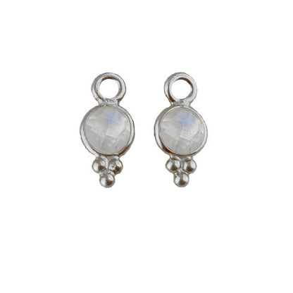 Tiny Rainbow Moonstone Pendant Sterling Silver Jewelry