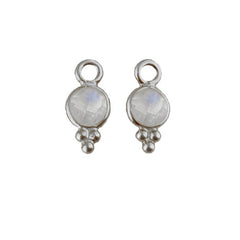 Tiny Rainbow Moonstone Pendant Sterling Silver Jewelry