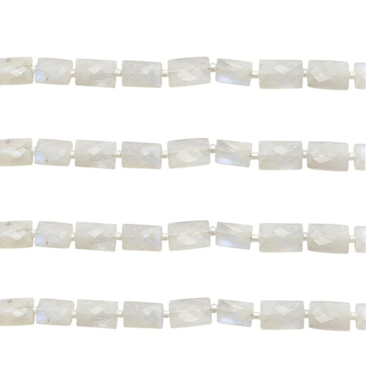 Rainbow Moonstone Faceted Rectangle Loose Beads Ideal for Necklaces, Bracelets & Earrings