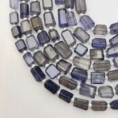 Rare Iolite Gemstone Beads Faceted Nugget 5-12mm for Handmade Necklaces & Bracelets