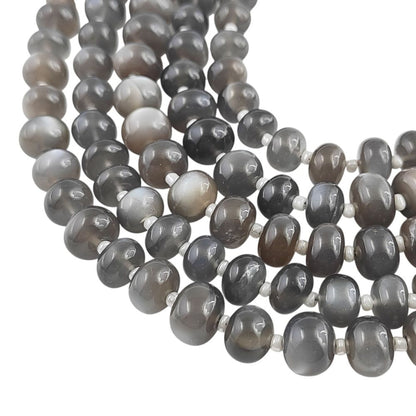 Rare Grey Moonstone Rondelle Beads – Elegant & Unique