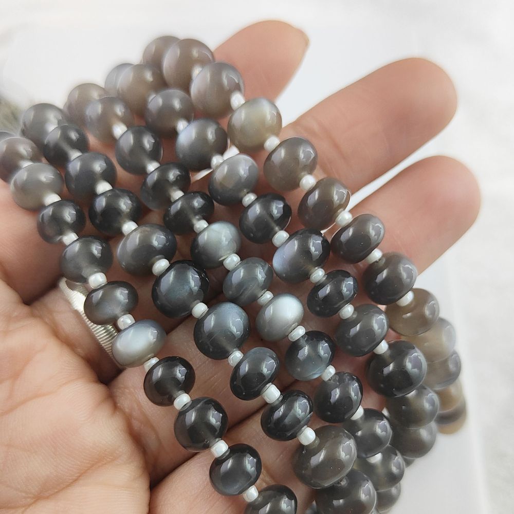 Natural Grey Moonstone Beads – Soft, Shimmering Beauty