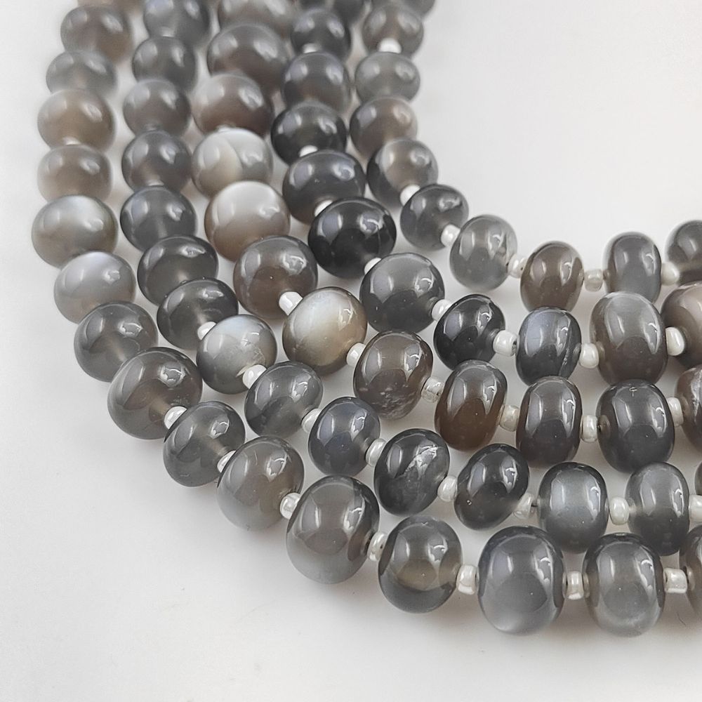 Smooth & Polished Grey Moonstone Beads – Mystic Glow