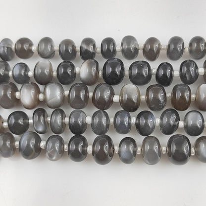 Rare Grey Moonstone Rondelle Gemstone Beads for Jewelry