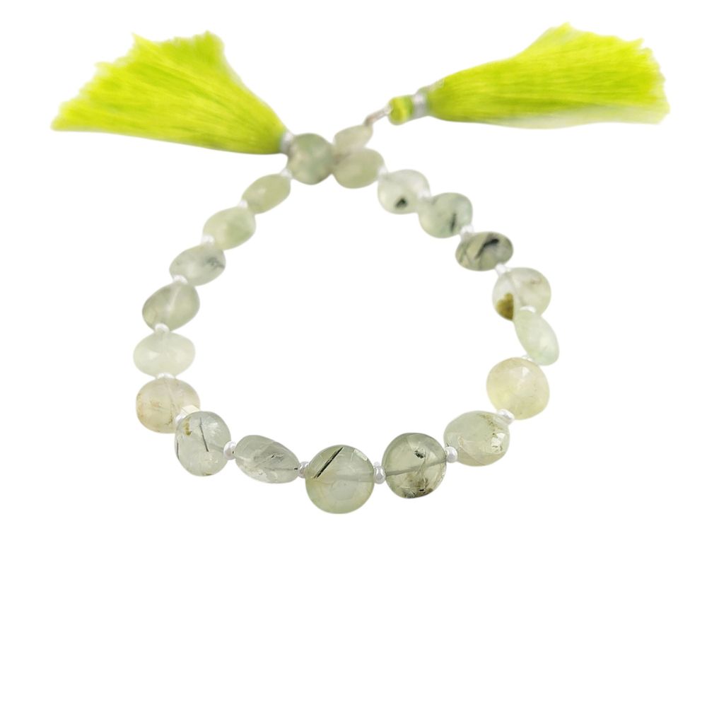 Rare Prehnite Coin Shape Gemstone Beads