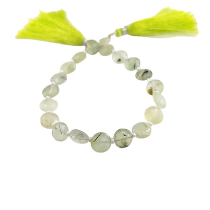 Rare Prehnite Coin Shape Gemstone Beads
