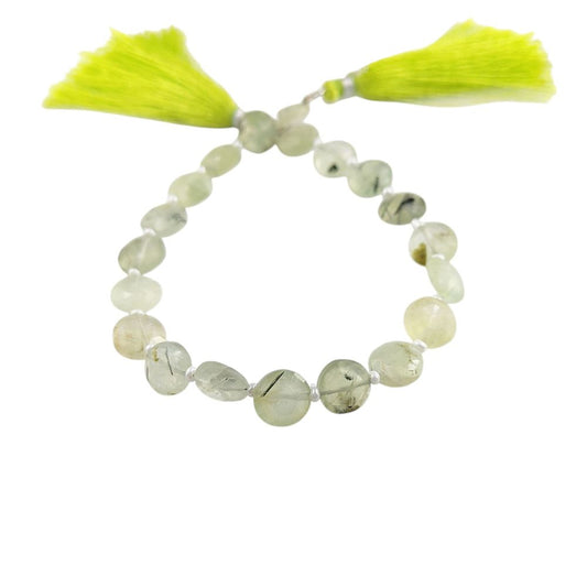 Rare Prehnite Coin Shape Gemstone Beads